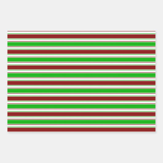 Die Muster sind grün, weiß, rot und weich. Geschenkpapier Set (Vorderseite)