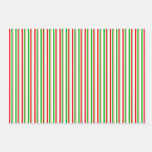 Die Muster sind grün, weiß, rot und weich. Geschenkpapier Set (Vorderseite 3)