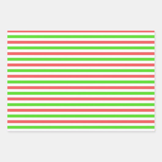 Die Muster sind grün, weiß, rot und weich. Geschenkpapier Set (Vorderseite 2)