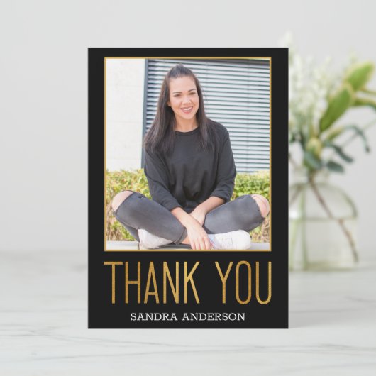 Die mutige Goldfolie danken Ihnen Dankeskarte (Stehend Vorderseite)