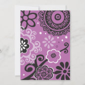 Die MUTIGE u. SCHÖNE BLUMENFoto-Baby-Benennung Einladung (Rückseite)