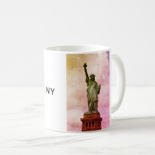 Die Mutter der Exilanten - Freiheitsinselstatue NY Kaffeetasse (VorderseiteRechts)