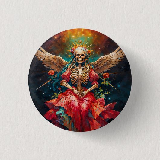 Die Mutter der Transformation Santa Muerte Button (Vorderseite)
