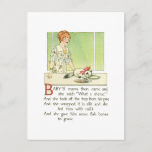 Die Mutter des Babys kam und sagte: "Was für eine  Postkarte