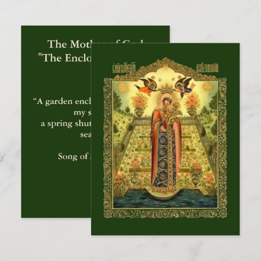 Die Mutter Gottes "Der geschlossene Garten" Einladung (Vorne/Hinten)