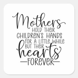 Die Mütter halten ihre Kinder für ein wenig Quadratischer Aufkleber