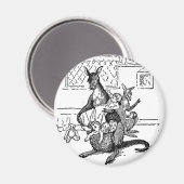 Die Mutter Kangaroo Vintag Schwarz und Weiß Magnet (Vorderseite/Rückseite)