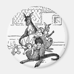 Die Mutter Kangaroo Vintag Schwarz und Weiß Magnet