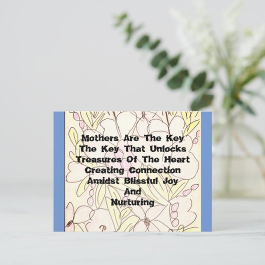 Die Mütter sind der Schlüssel Postkarte (Stehend Vorderseite)