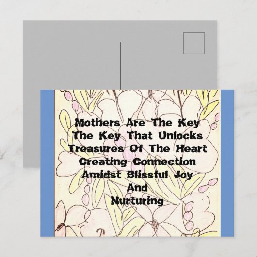 Die Mütter sind der Schlüssel Postkarte (Vorne/Hinten)