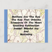 Die Mütter sind der Schlüssel Postkarte (Vorderseite)
