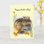Die Mutter-Tag des Chipmunks Karte (Gelbe Blume)