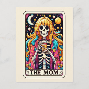 Die Mutter Tarot Kaffee Skelett Hippie Mutter Postkarte