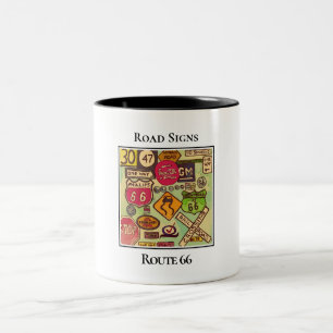 Die Mütterstraßenmarkierungen Zweifarbige Tasse