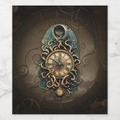 Die mysteriöse Steampunkbewegung. Weinetikett (Einzelnes Label)