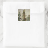 Die mystische Blume Quadratischer Aufkleber (Tasche)