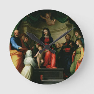 Die mystische Ehe der St. Catherine von Siena mit Runde Wanduhr