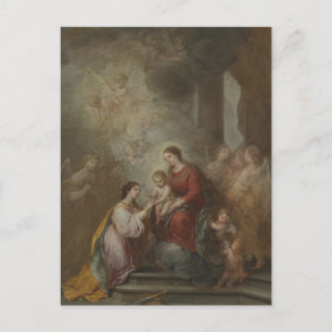 Die mystische Ehe von St. Catherine durch Murillo Postkarte