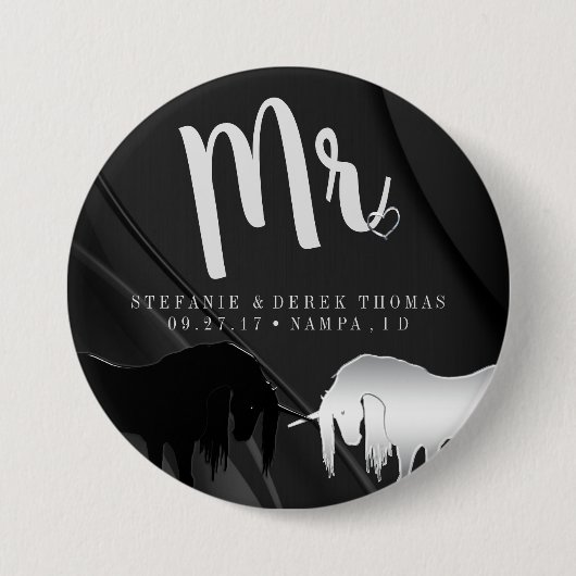 Die mystische Einhornhochzeit (Herr) Button (Vorderseite)
