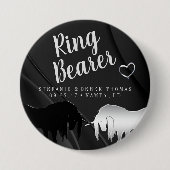 Die mystische Einhornhochzeit (Ringträger) Button (Vorderseite)