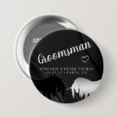 Die mystische Einhornhochzeit (Trauzeuge) Button (Vorne & Hinten)