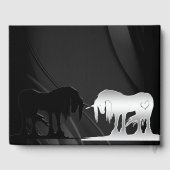 Die mystischen Unikorne (schwarzer Swirl) Gästebuch (Rückseite)