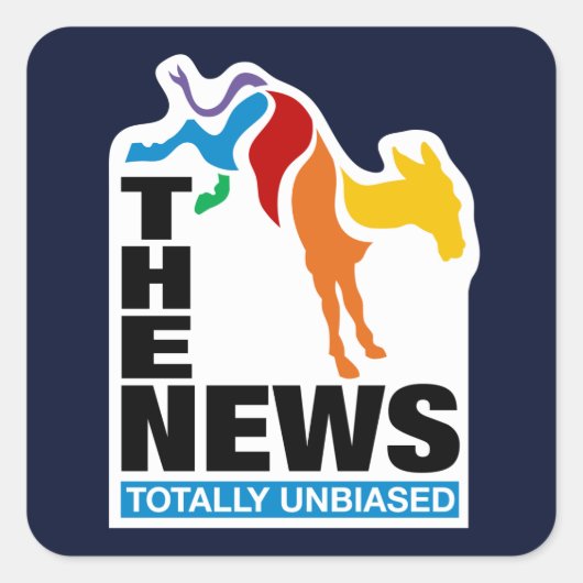 Die Nachrichten: völlig unvoreingenommen Quadratischer Aufkleber (Vorderseite)