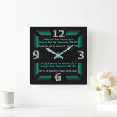 Die nächsten 24 Stunden sind Ihre (grün, schwarz, Quadratische Wanduhr (Zuhause)