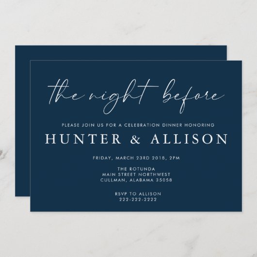 Die Nacht davor | Einladung (Vorne/Hinten)