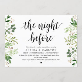 Die Nacht davor, Grün, Probe Abendessen Einladung