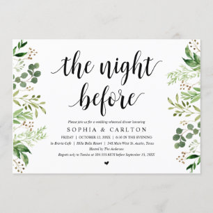 Die Nacht davor, Grün, Probe Abendessen Einladung