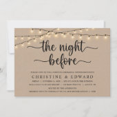 Die Nacht davor, Hochzeit Probe, braune Kraft Einladung (Vorderseite)