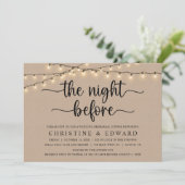 Die Nacht davor, Hochzeit Probe, braune Kraft Einladung (Stehend Vorderseite)