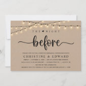 Die Nacht davor, Hochzeit Probe, braune Kraft Einladung (Vorderseite)