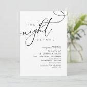 Die Nacht davor, Hochzeit Probe Dinner Einladung (Stehend Vorderseite)