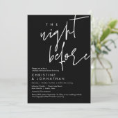 Die Nacht davor, Hochzeit Probe Dinner Einladung (Stehend Vorderseite)