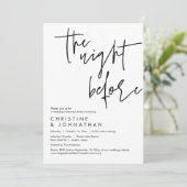Die Nacht davor, Hochzeit Probe Dinner Einladung (Stehend Vorderseite)