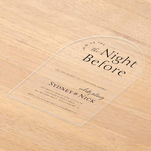 Die Nacht davor | Polterabend Acryleinladungen (Ablage )