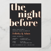 Die Nacht davor | Rose Gold Probe Dinner Folieneinladung (Vorderseite)