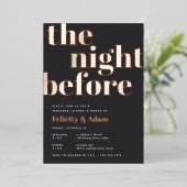 Die Nacht davor | Rose Gold Probe Dinner Folieneinladung (Stehend vorne)