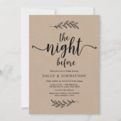 Die Nacht davor, rustikale Kraft, Probe Dinner Einladung (Vorderseite)