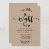 Die Nacht davor, rustikale Kraft, Probe Dinner Einladung (Vorne/Hinten)