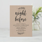 Die Nacht davor, rustikale Kraft, Probe Dinner Einladung (Stehend Vorderseite)