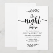 Die Nacht davor, rustikales Hochzeitessen Probe Einladung (Vorne/Hinten)