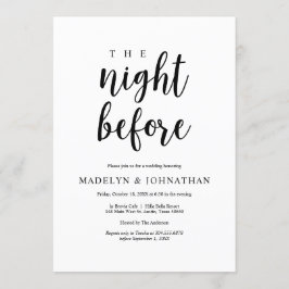 Die Nacht davor, rustikales Hochzeitsessen Probe Einladung