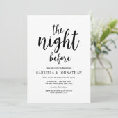 Die Nacht davor, rustikales Hochzeitsessen Probe Einladung (Stehend Vorderseite)