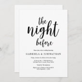 Die Nacht davor, rustikales Hochzeitsessen Probe Einladung (Vorne/Hinten)
