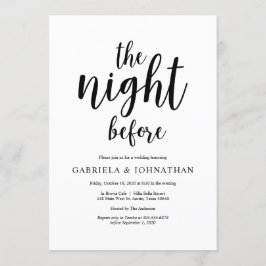 Die Nacht davor, rustikales Hochzeitsessen Probe Einladung