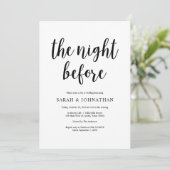 Die Nacht davor, rustikales Hochzeitsessen Probe Einladung (Stehend Vorderseite)