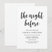 Die Nacht davor, rustikales Hochzeitsessen Probe Einladung (Vorne/Hinten)